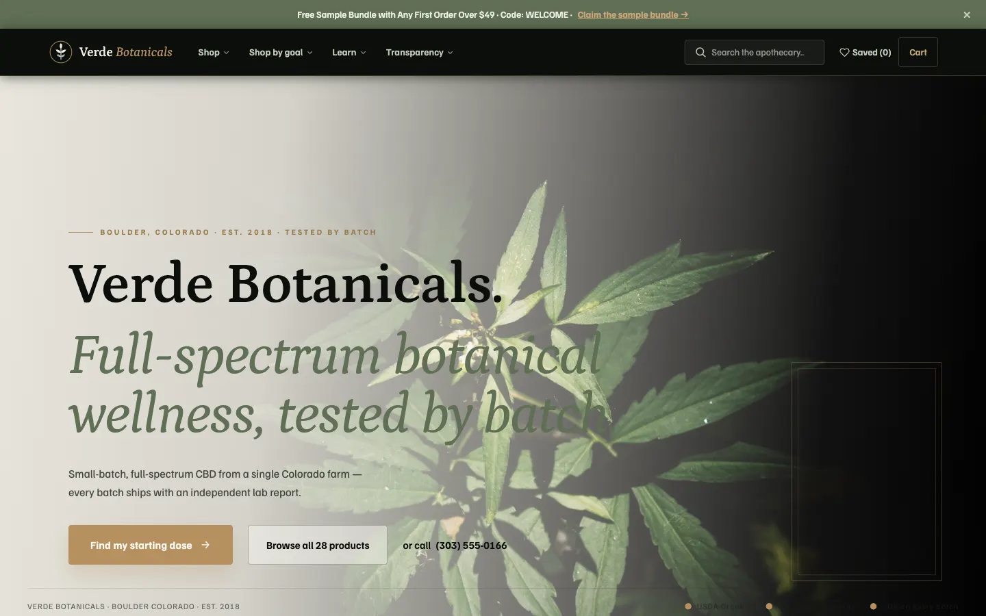 Verde Botanicals website